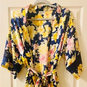 Vintage Christian Dior Silk Floral Robe